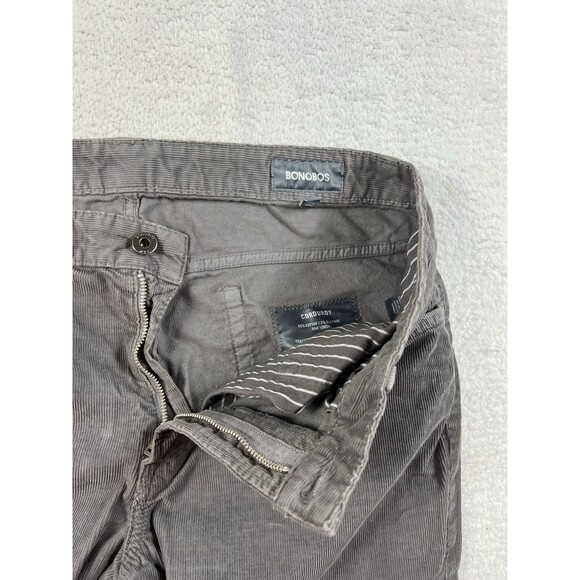 Bonobos Men's Button Closure Pockets Corduroy Straight Leg Pants Gray Size 34 - Picture 4 of 8